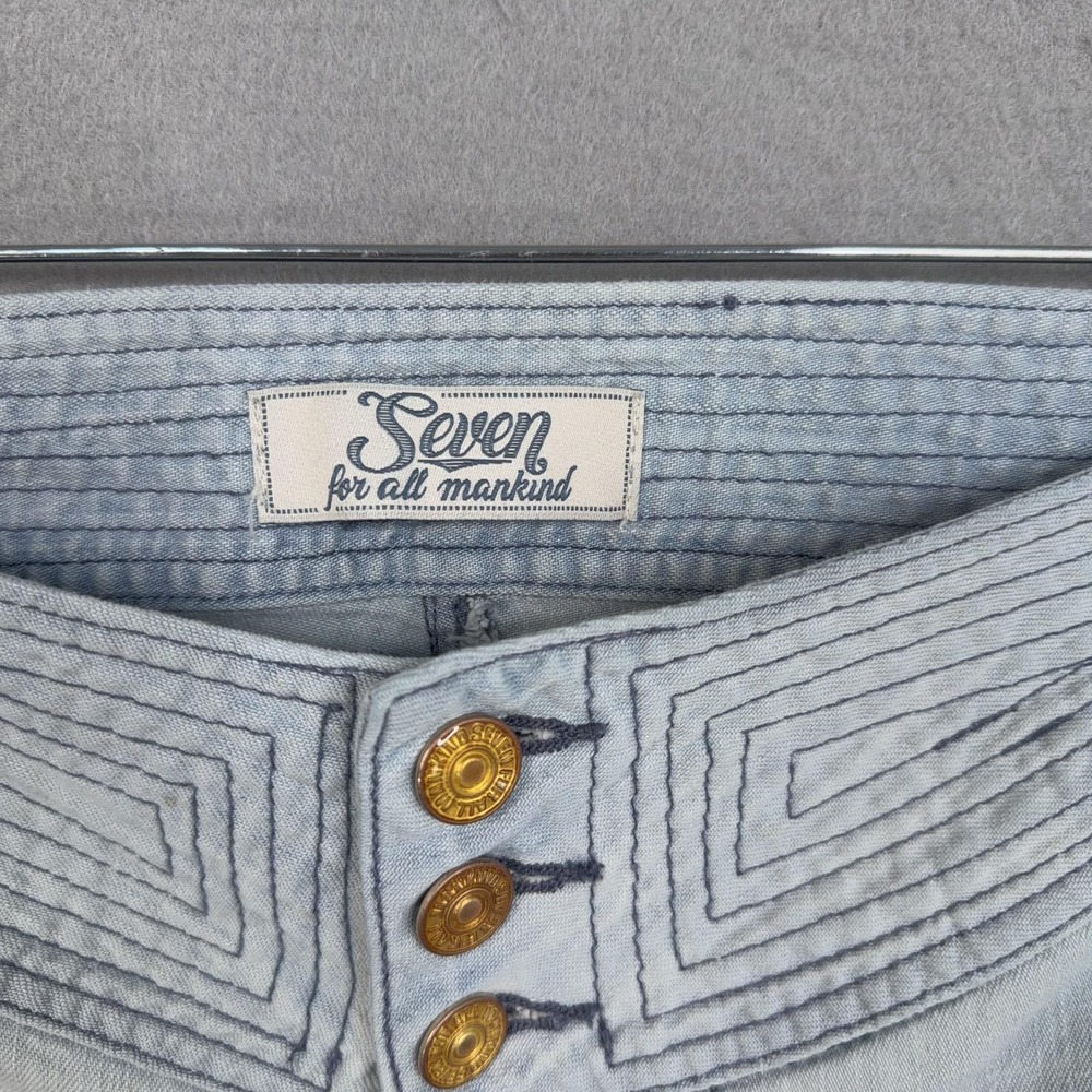Vintage Seven For All Mankind Jeans Womens 26 Wide Leg Baggy Flare Denim USA Y2K - Picture 5 of 16